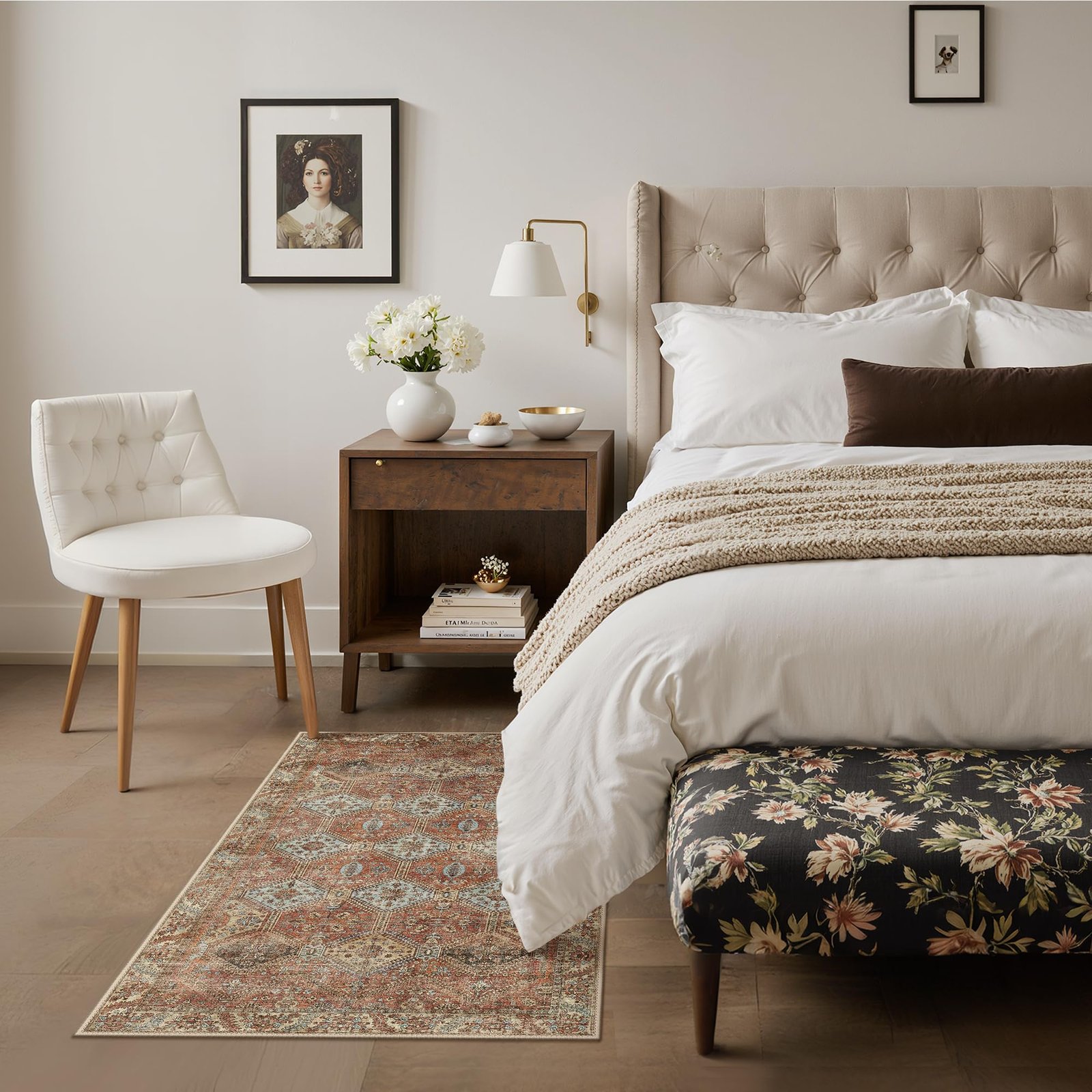 DAIMYO HILLS Washable Runner Rug 2x5, Non Slip Vintage Hallway Runner, Ultra Thin Low Pile Washable Carpet for Kitchen Entryway Bedroom, Brown - Image 39