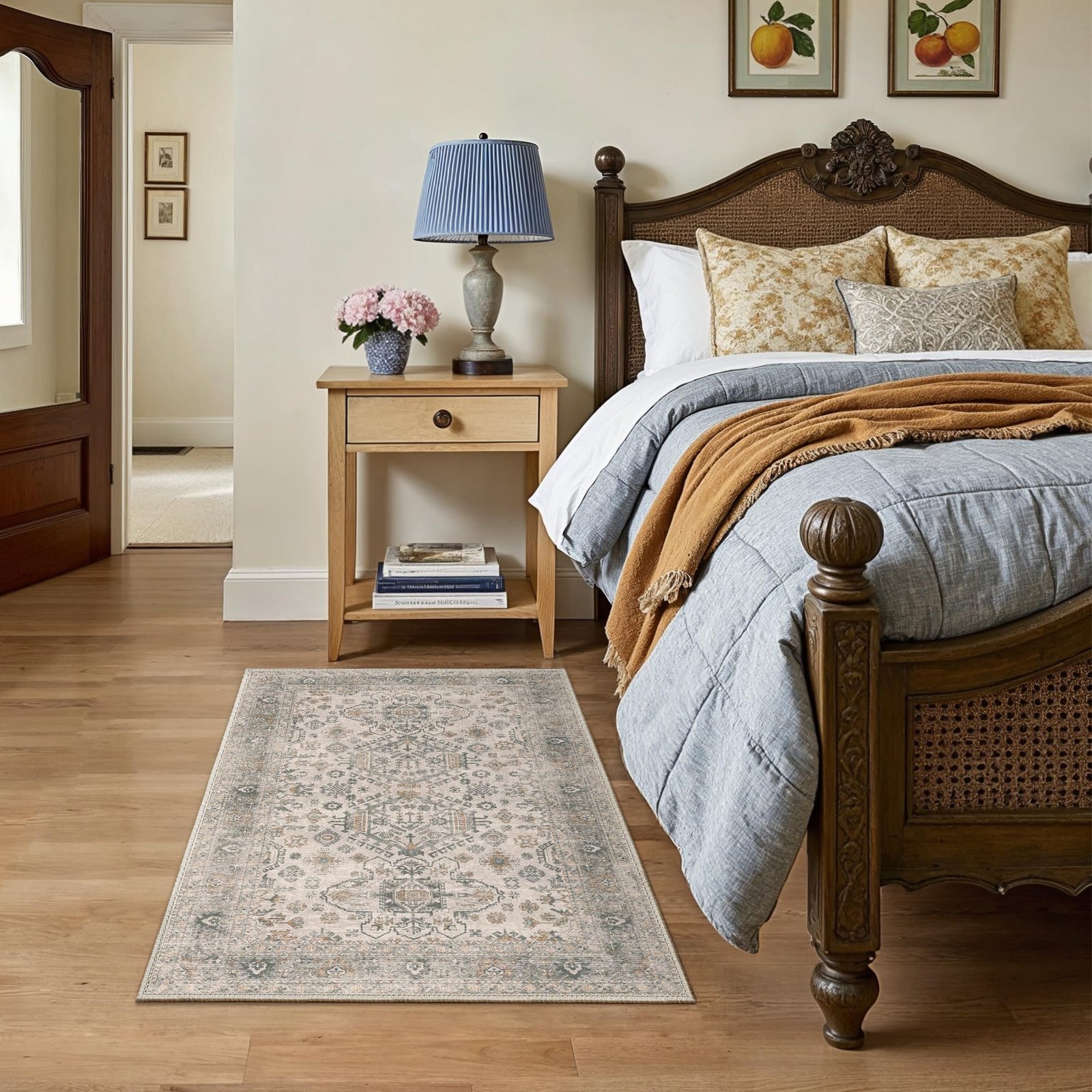 DAIMYO HILLS Washable Runner Rug 2x5, Non Slip Vintage Hallway Runner, Ultra Thin Low Pile Washable Carpet for Kitchen Entryway Bedroom, Brown - Image 329