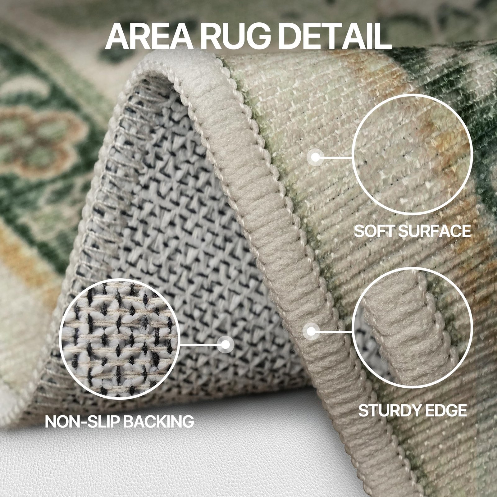 DAIMYO HILLS Washable Runner Rug 2x5, Non Slip Vintage Hallway Runner, Ultra Thin Low Pile Washable Carpet for Kitchen Entryway Bedroom, Brown - Image 12