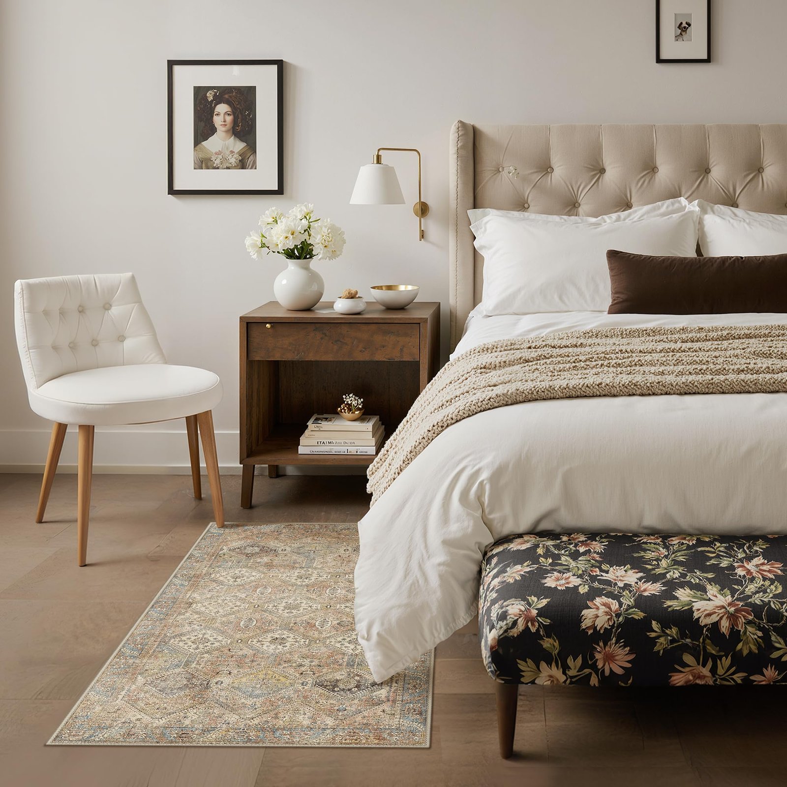 DAIMYO HILLS Washable Runner Rug 2x5, Non Slip Vintage Hallway Runner, Ultra Thin Low Pile Washable Carpet for Kitchen Entryway Bedroom, Brown - Image 307