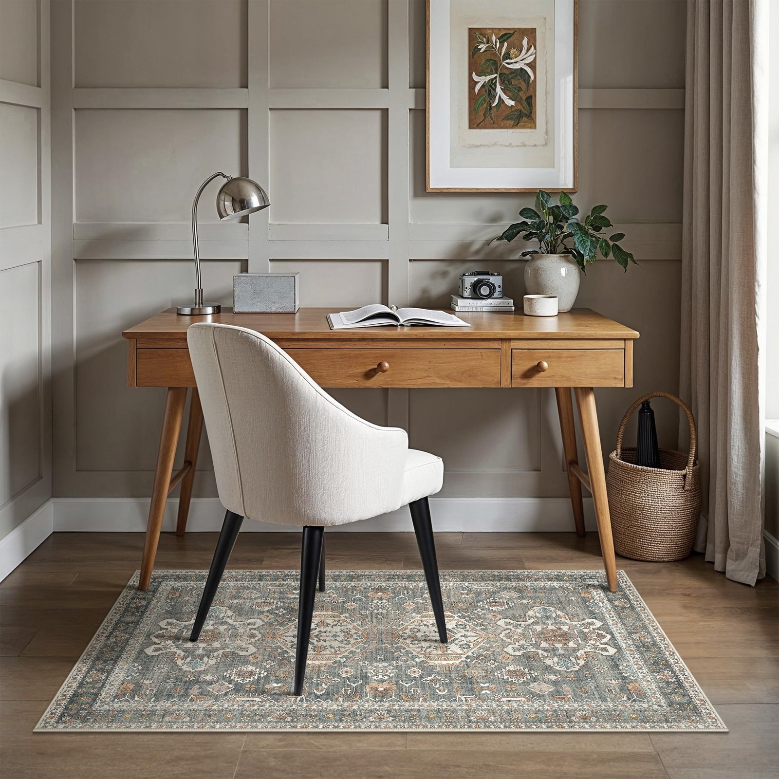 DAIMYO HILLS Washable Runner Rug 2x5, Non Slip Vintage Hallway Runner, Ultra Thin Low Pile Washable Carpet for Kitchen Entryway Bedroom, Brown - Image 250