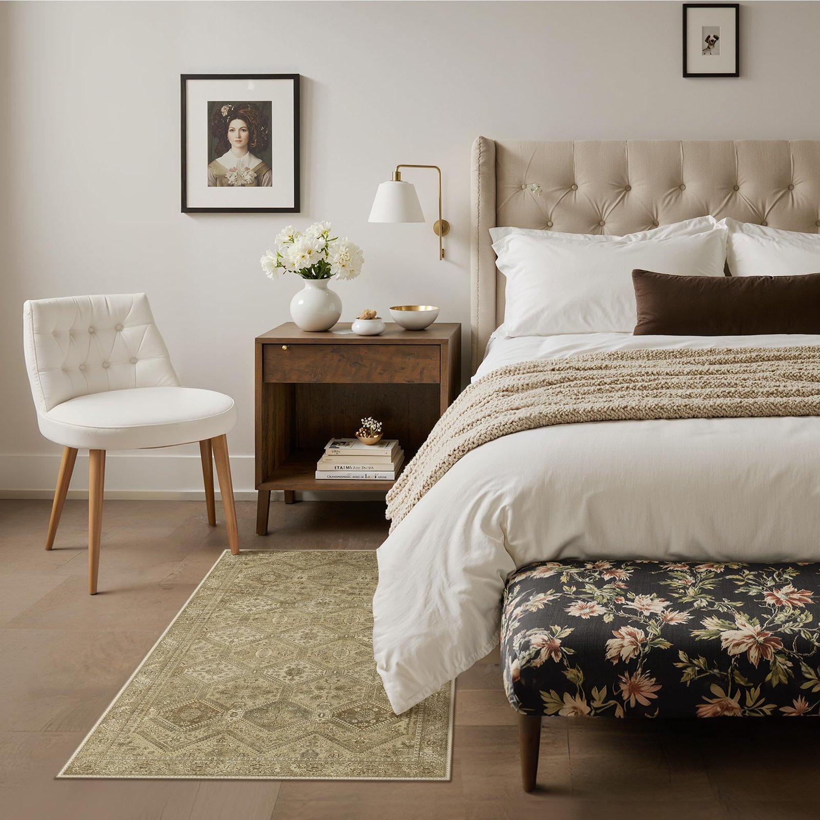 DAIMYO HILLS Washable Runner Rug 2x5, Non Slip Vintage Hallway Runner, Ultra Thin Low Pile Washable Carpet for Kitchen Entryway Bedroom, Brown - Image 135