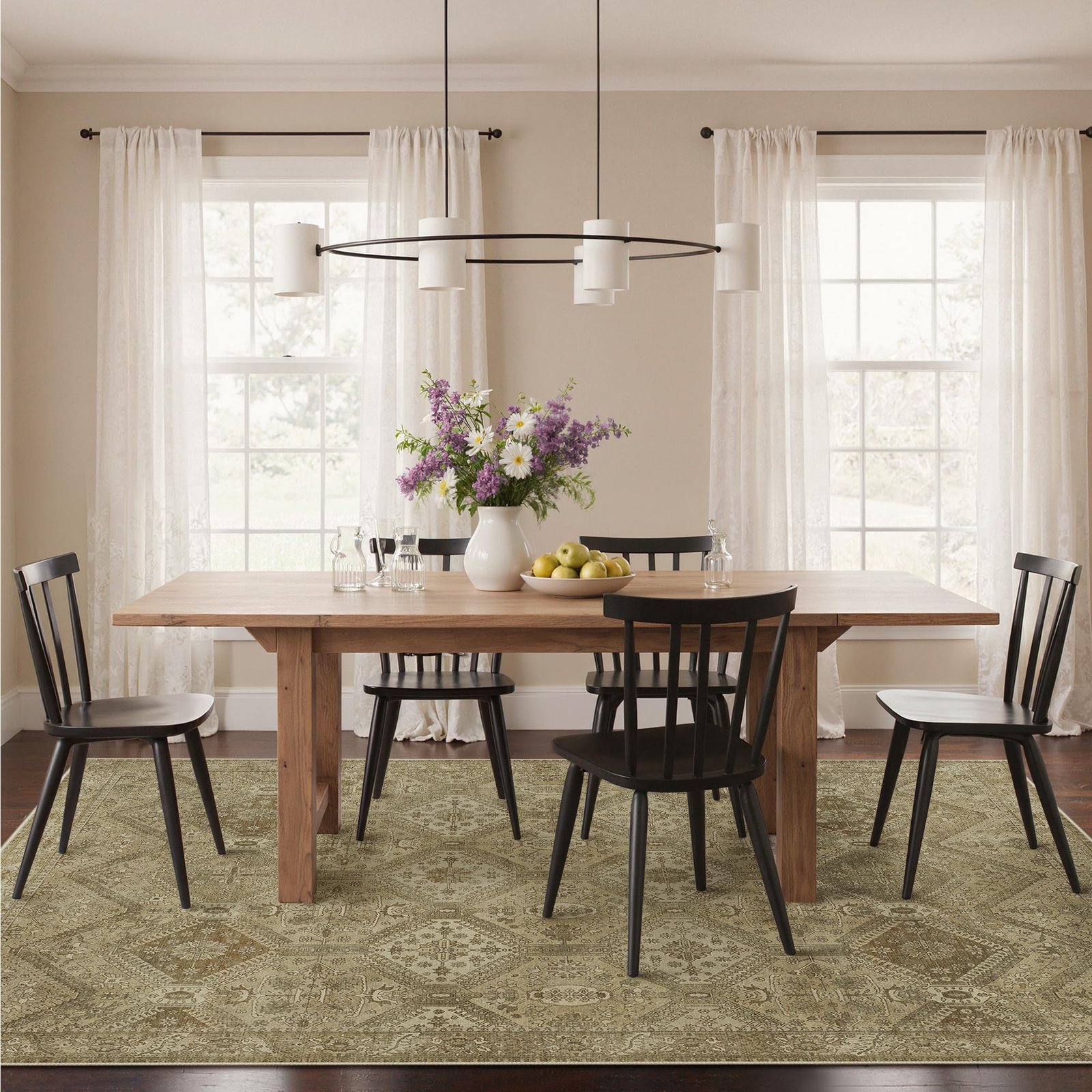 DAIMYO HILLS Washable Runner Rug 2x5, Non Slip Vintage Hallway Runner, Ultra Thin Low Pile Washable Carpet for Kitchen Entryway Bedroom, Brown - Image 166