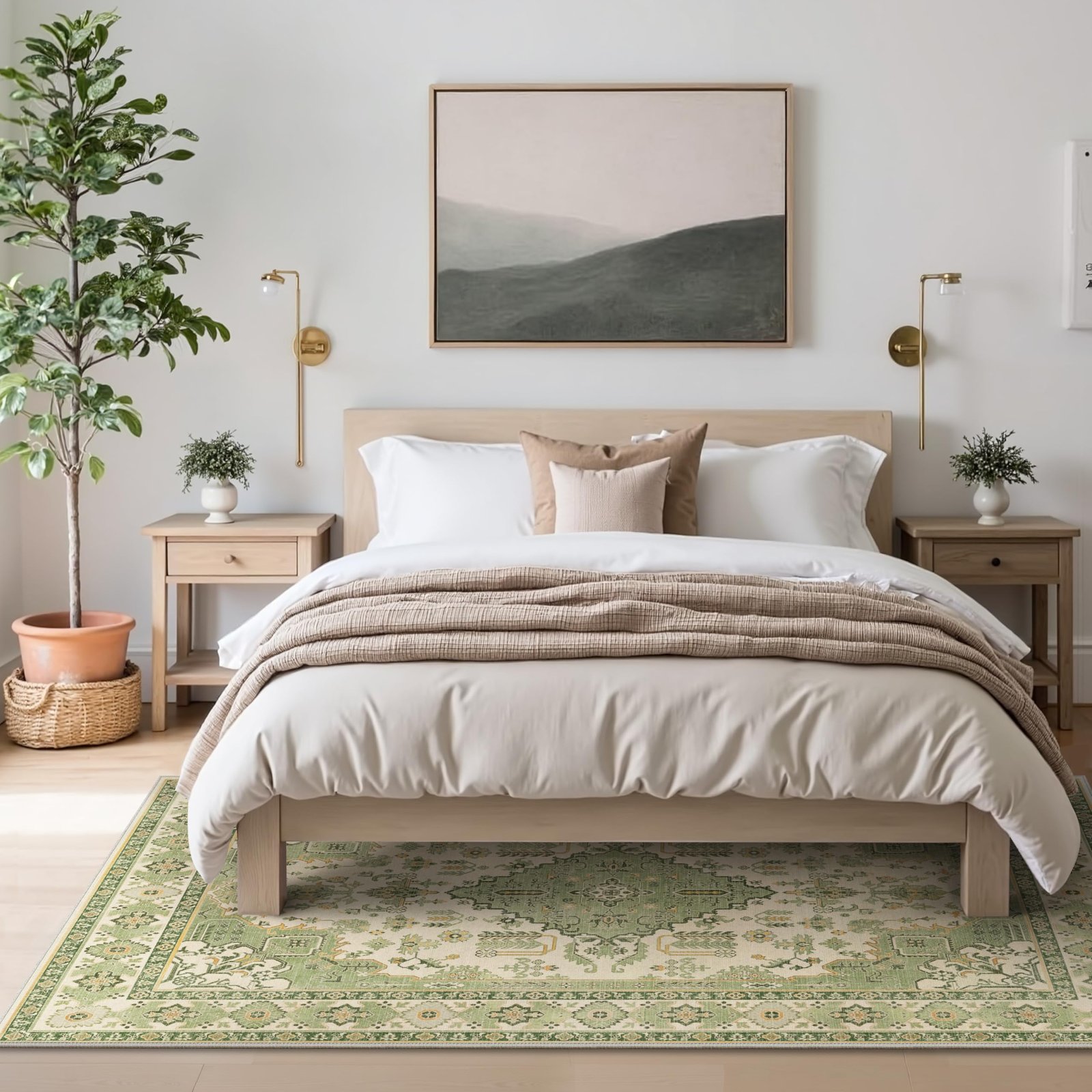 DAIMYO HILLS Washable Runner Rug 2x5, Non Slip Vintage Hallway Runner, Ultra Thin Low Pile Washable Carpet for Kitchen Entryway Bedroom, Brown - Image 11