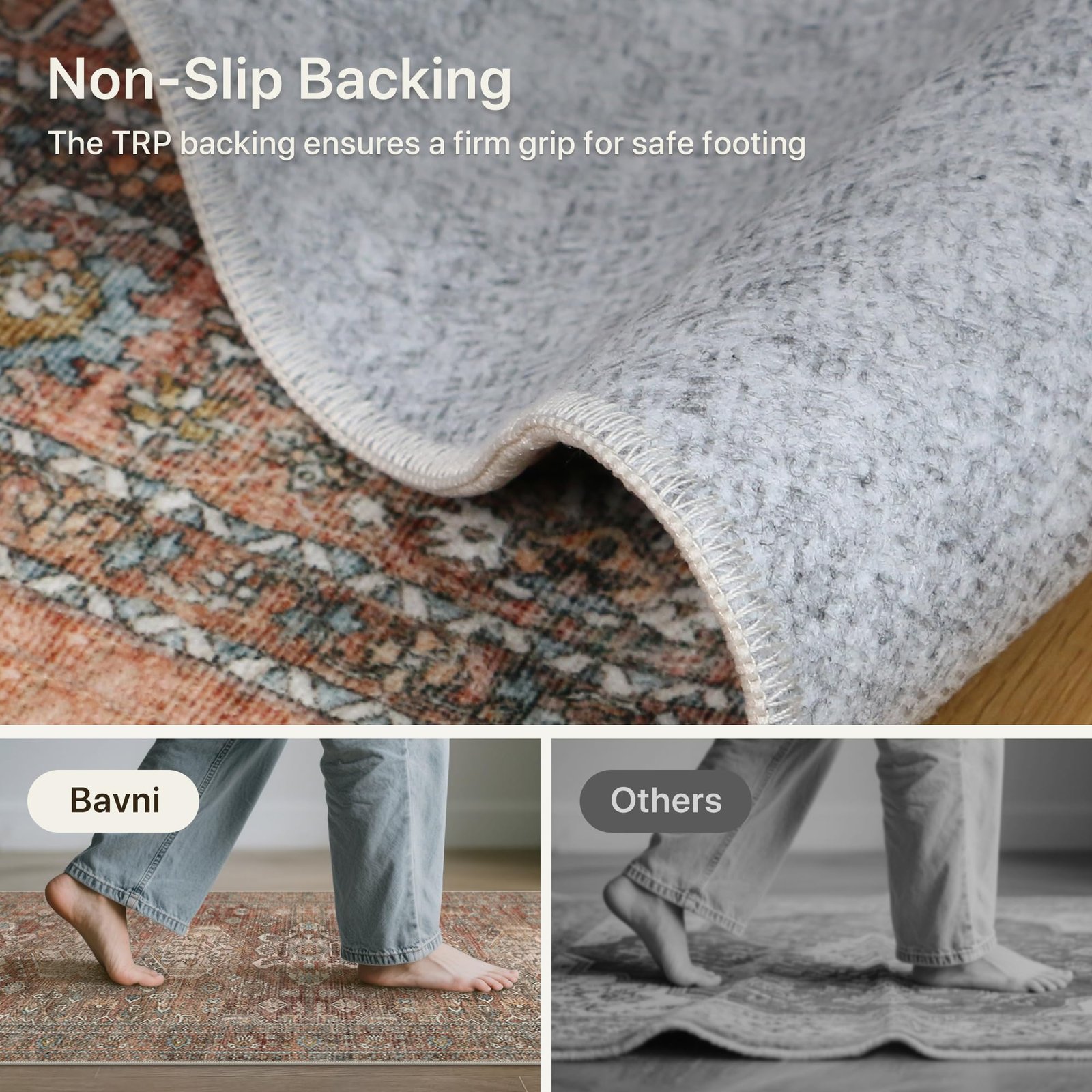 DAIMYO HILLS Washable Runner Rug 2x5, Non Slip Vintage Hallway Runner, Ultra Thin Low Pile Washable Carpet for Kitchen Entryway Bedroom, Brown - Image 19