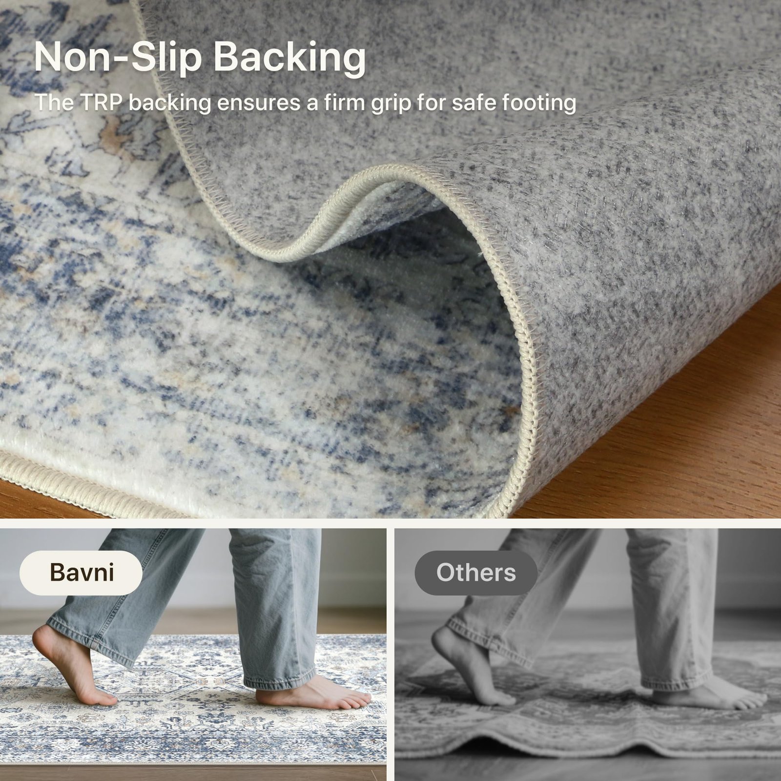 DAIMYO HILLS Washable Runner Rug 2x5, Non Slip Vintage Hallway Runner, Ultra Thin Low Pile Washable Carpet for Kitchen Entryway Bedroom, Brown - Image 198