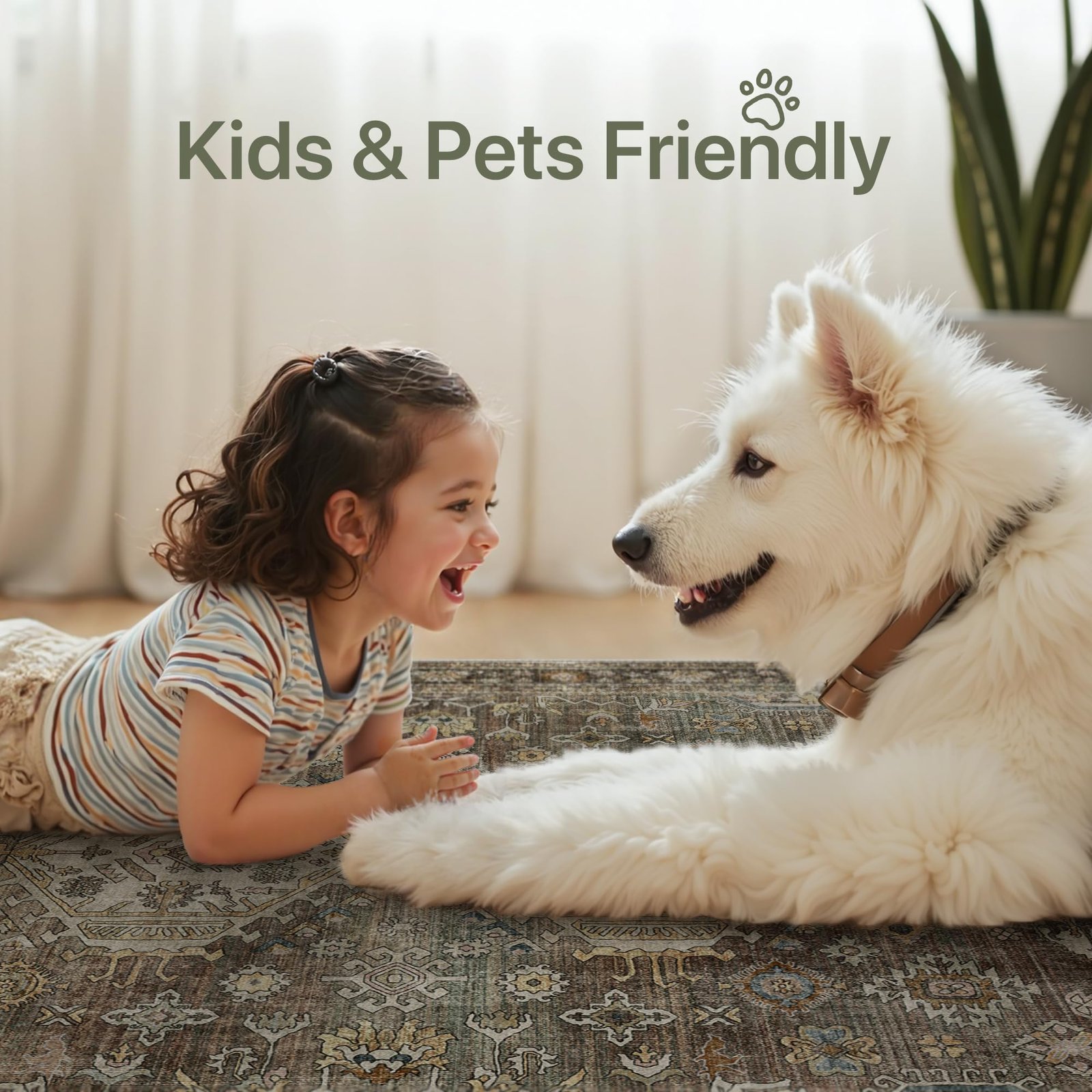 DAIMYO HILLS Washable Runner Rug 2x5, Non Slip Vintage Hallway Runner, Ultra Thin Low Pile Washable Carpet for Kitchen Entryway Bedroom, Brown - Image 227