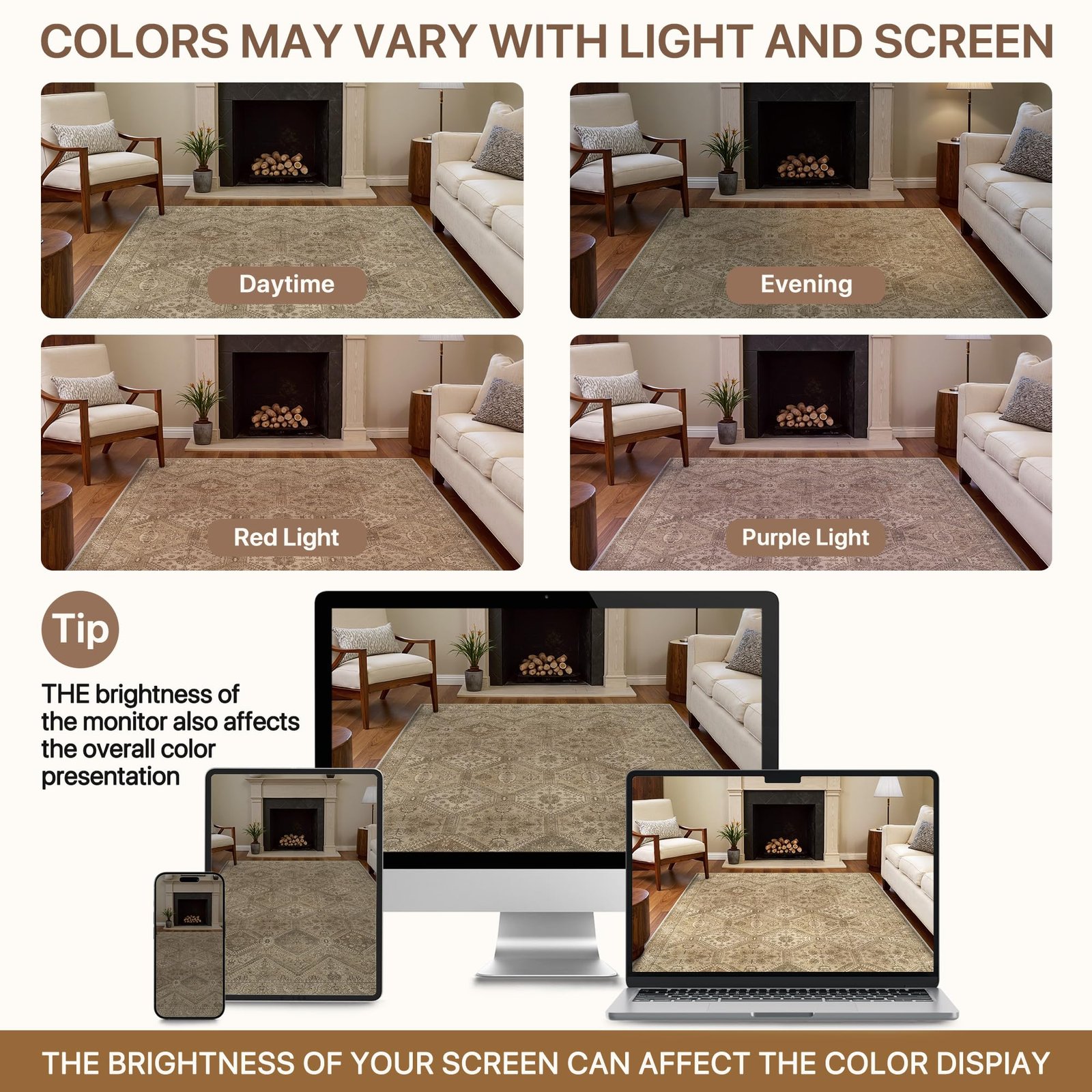 DAIMYO HILLS Washable Runner Rug 2x5, Non Slip Vintage Hallway Runner, Ultra Thin Low Pile Washable Carpet for Kitchen Entryway Bedroom, Brown - Image 114