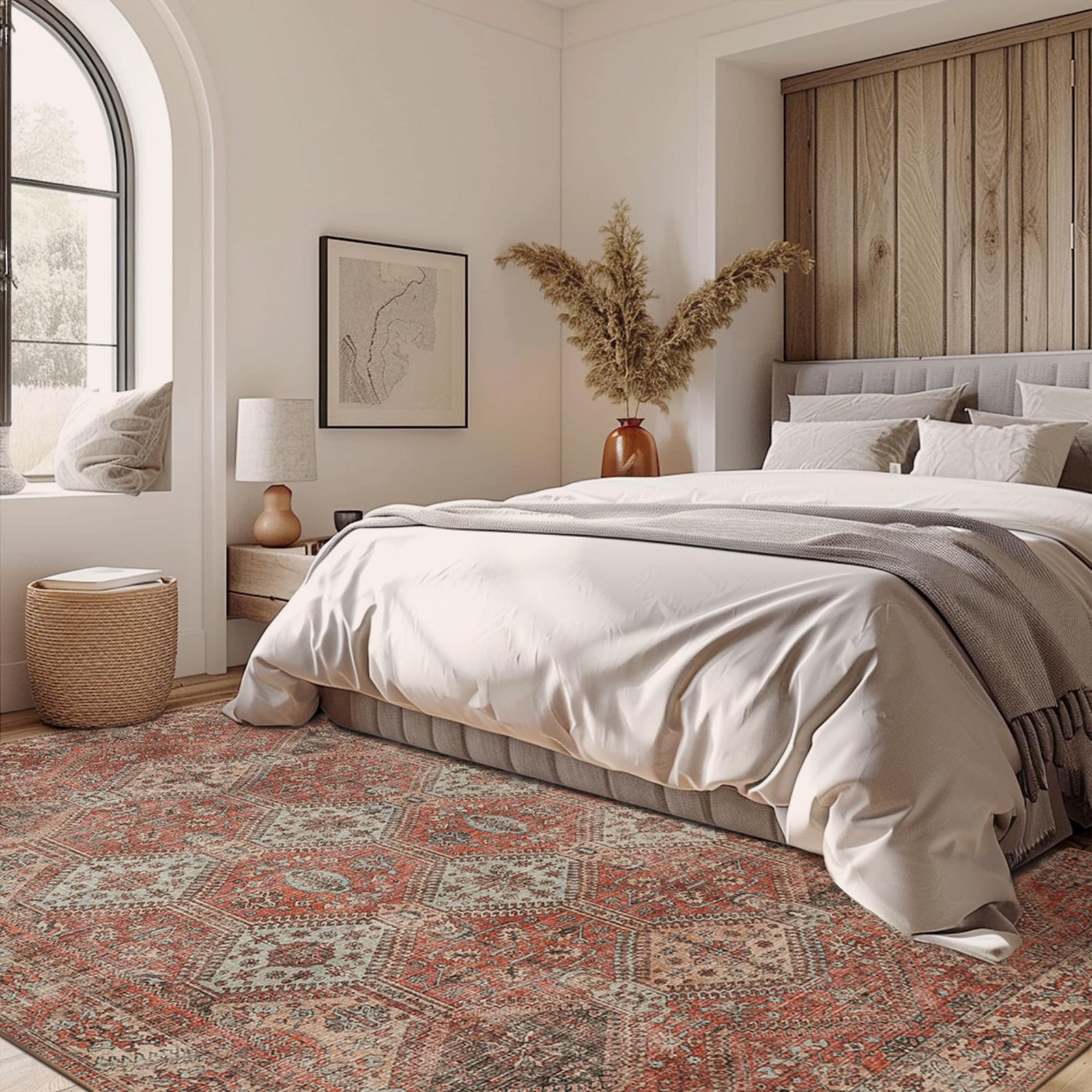 DAIMYO HILLS Washable Runner Rug 2x5, Non Slip Vintage Hallway Runner, Ultra Thin Low Pile Washable Carpet for Kitchen Entryway Bedroom, Brown - Image 183