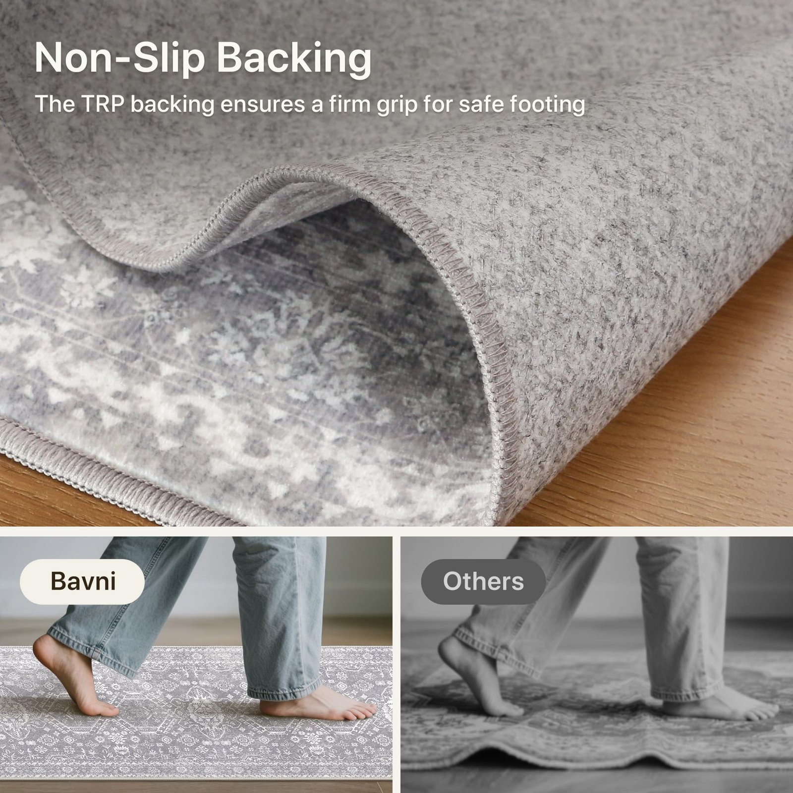 DAIMYO HILLS Washable Runner Rug 2x5, Non Slip Vintage Hallway Runner, Ultra Thin Low Pile Washable Carpet for Kitchen Entryway Bedroom, Brown - Image 242