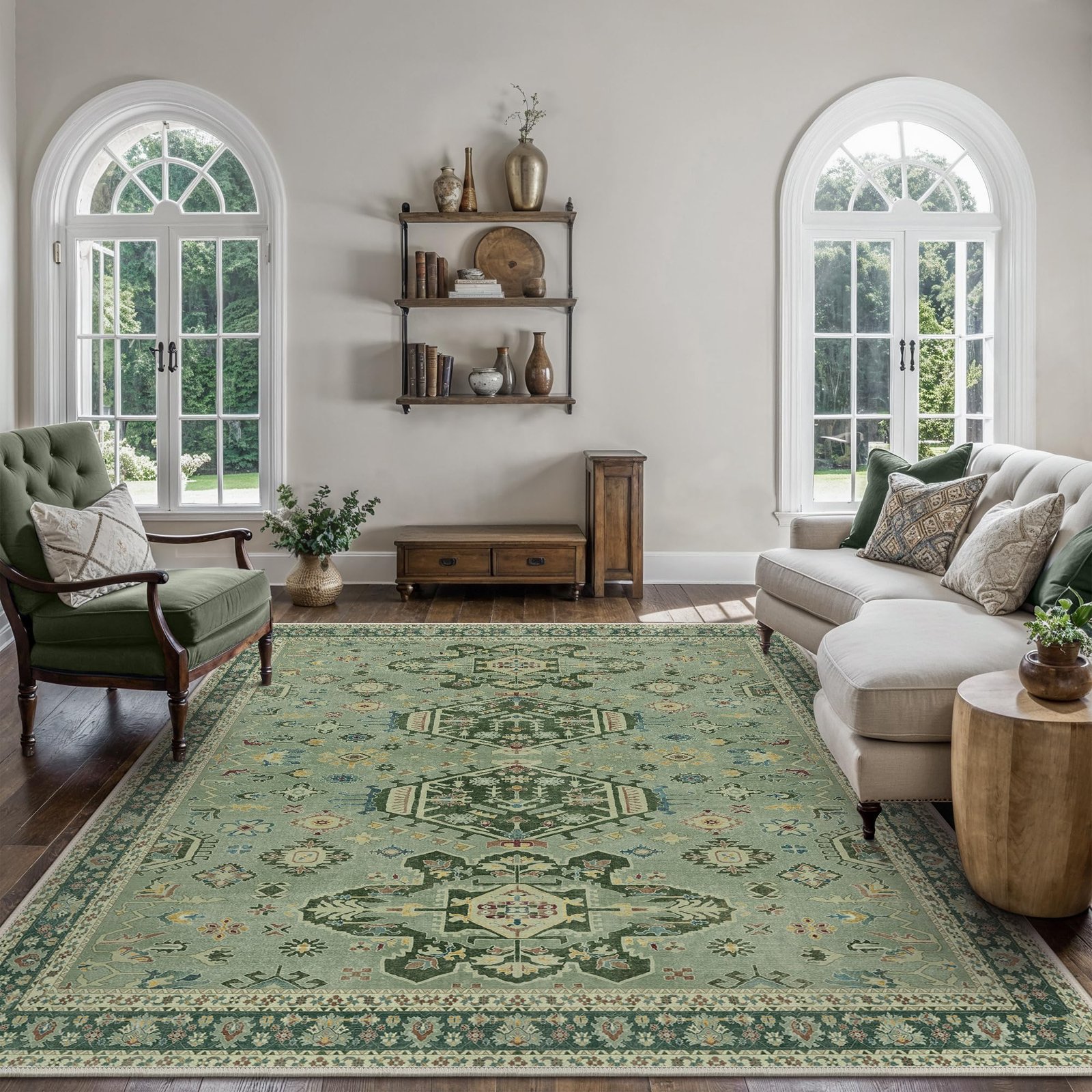 DAIMYO HILLS Washable Runner Rug 2x5, Non Slip Vintage Hallway Runner, Ultra Thin Low Pile Washable Carpet for Kitchen Entryway Bedroom, Brown - Image 282