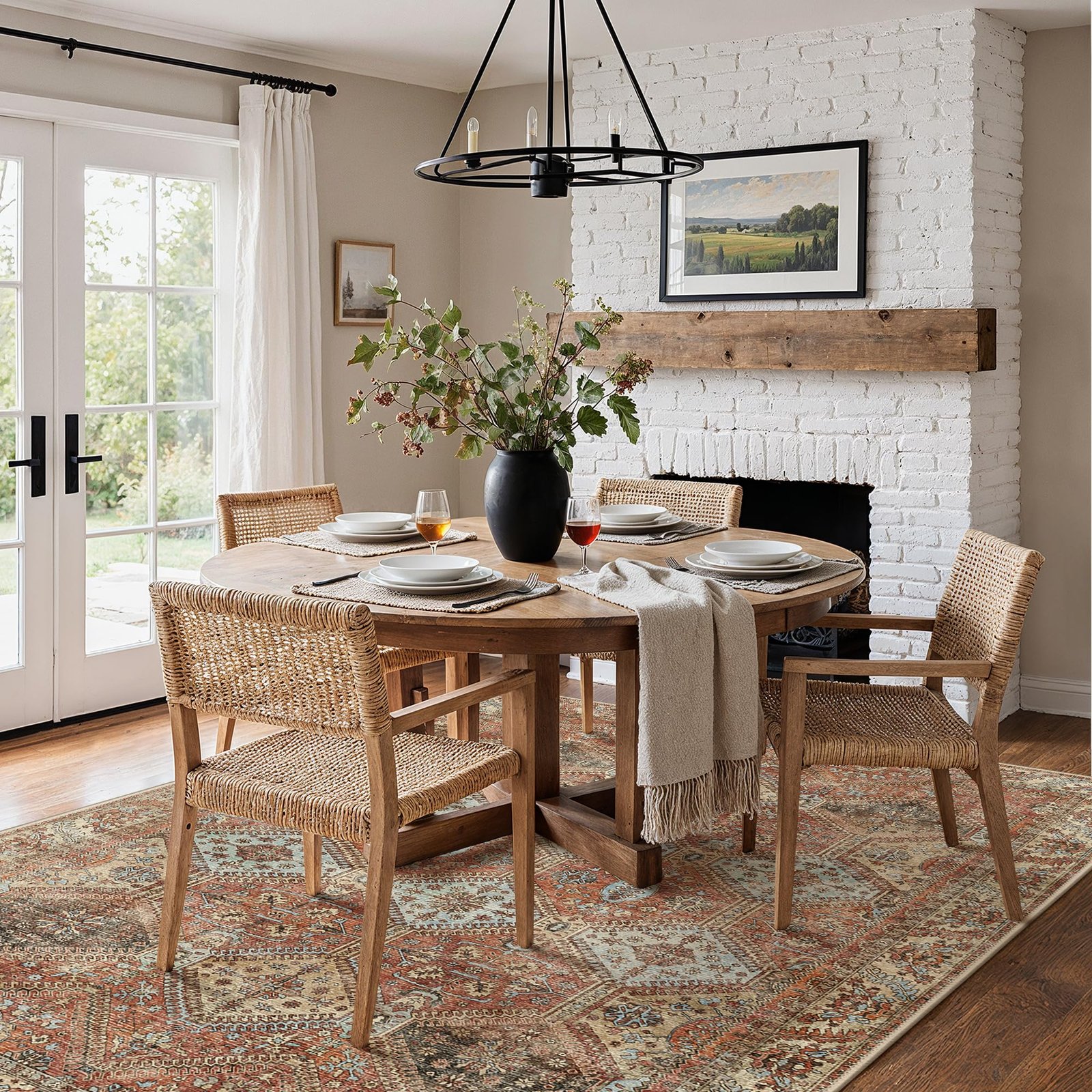 DAIMYO HILLS Washable Runner Rug 2x5, Non Slip Vintage Hallway Runner, Ultra Thin Low Pile Washable Carpet for Kitchen Entryway Bedroom, Brown - Image 170