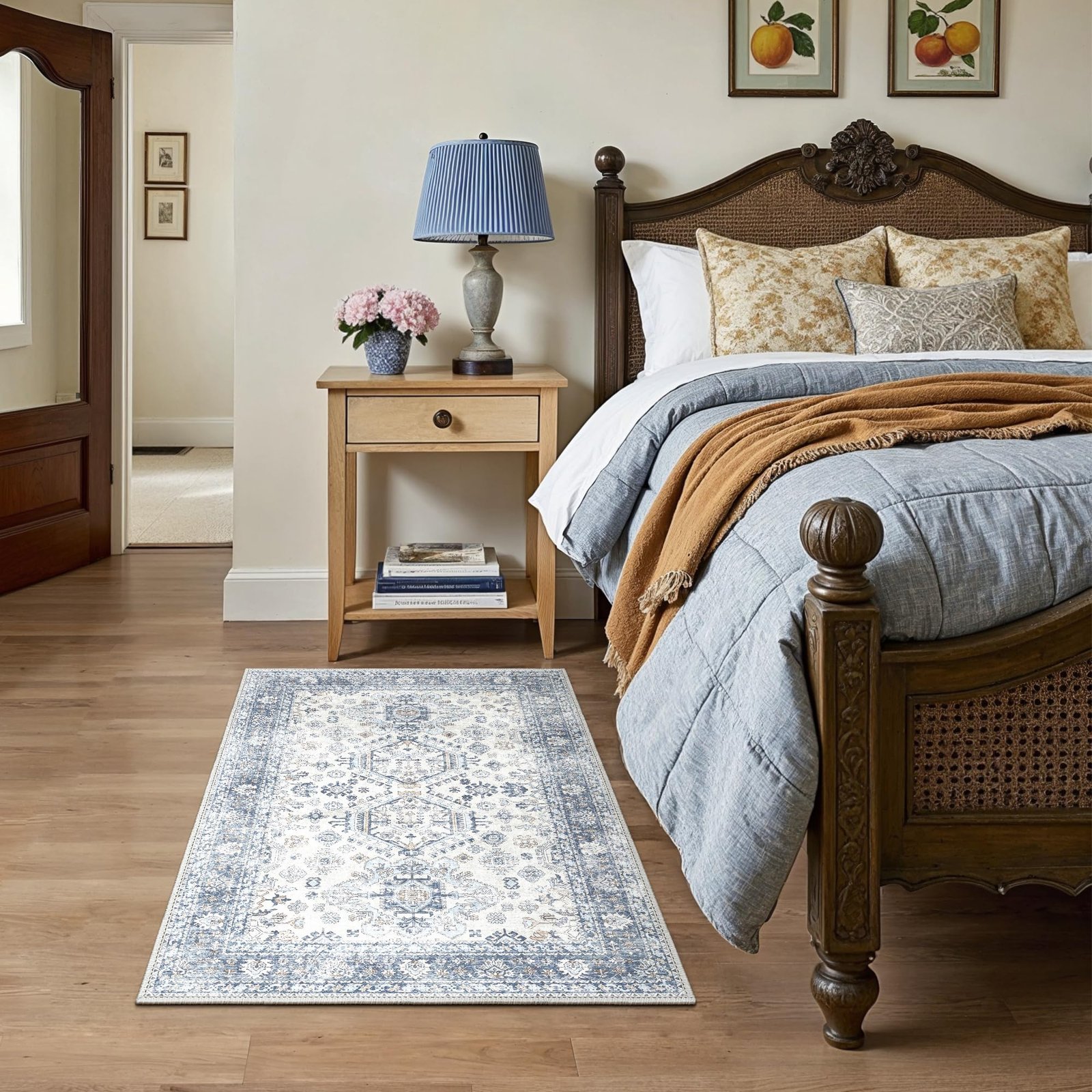 DAIMYO HILLS Washable Runner Rug 2x5, Non Slip Vintage Hallway Runner, Ultra Thin Low Pile Washable Carpet for Kitchen Entryway Bedroom, Brown - Image 322