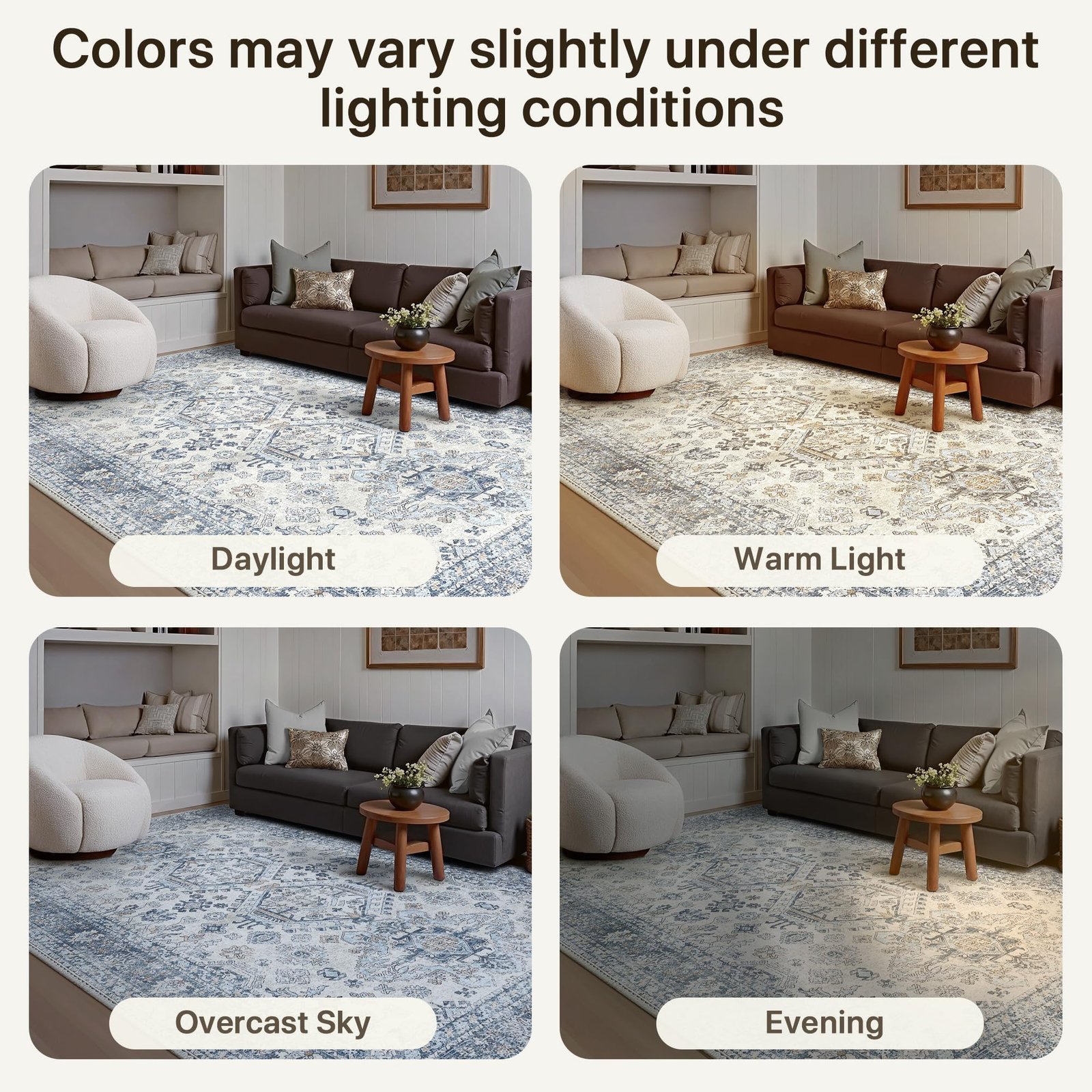 DAIMYO HILLS Washable Runner Rug 2x5, Non Slip Vintage Hallway Runner, Ultra Thin Low Pile Washable Carpet for Kitchen Entryway Bedroom, Brown - Image 201