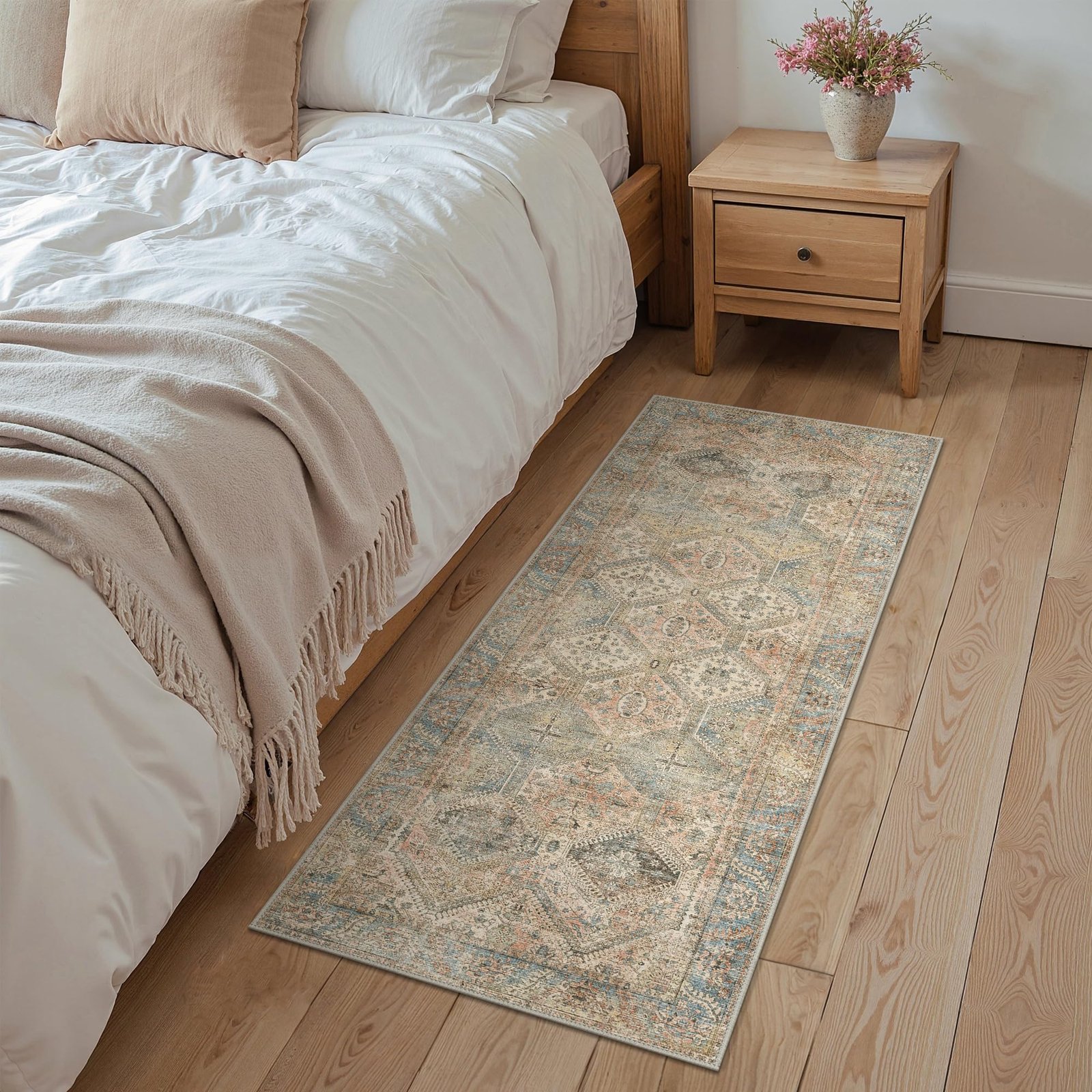 DAIMYO HILLS Washable Runner Rug 2x5, Non Slip Vintage Hallway Runner, Ultra Thin Low Pile Washable Carpet for Kitchen Entryway Bedroom, Brown - Image 337