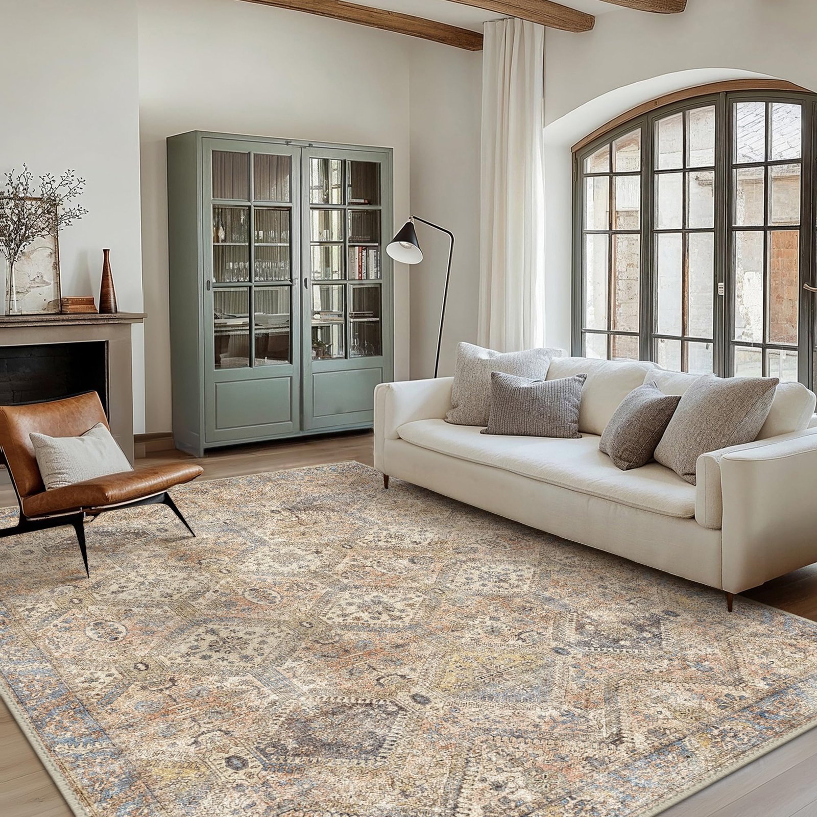 DAIMYO HILLS Washable Runner Rug 2x5, Non Slip Vintage Hallway Runner, Ultra Thin Low Pile Washable Carpet for Kitchen Entryway Bedroom, Brown - Image 204