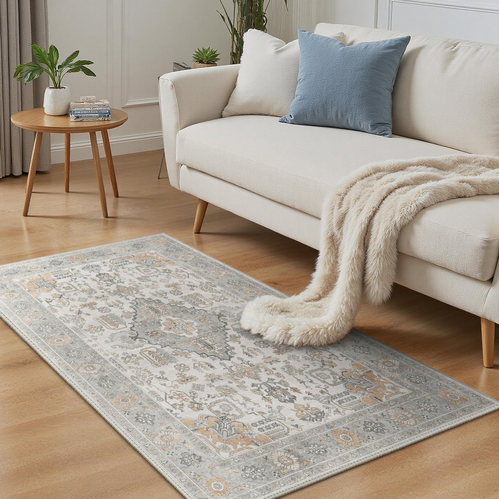 DAIMYO HILLS Washable Runner Rug 2x5, Non Slip Vintage Hallway Runner, Ultra Thin Low Pile Washable Carpet for Kitchen Entryway Bedroom, Brown - Image 62