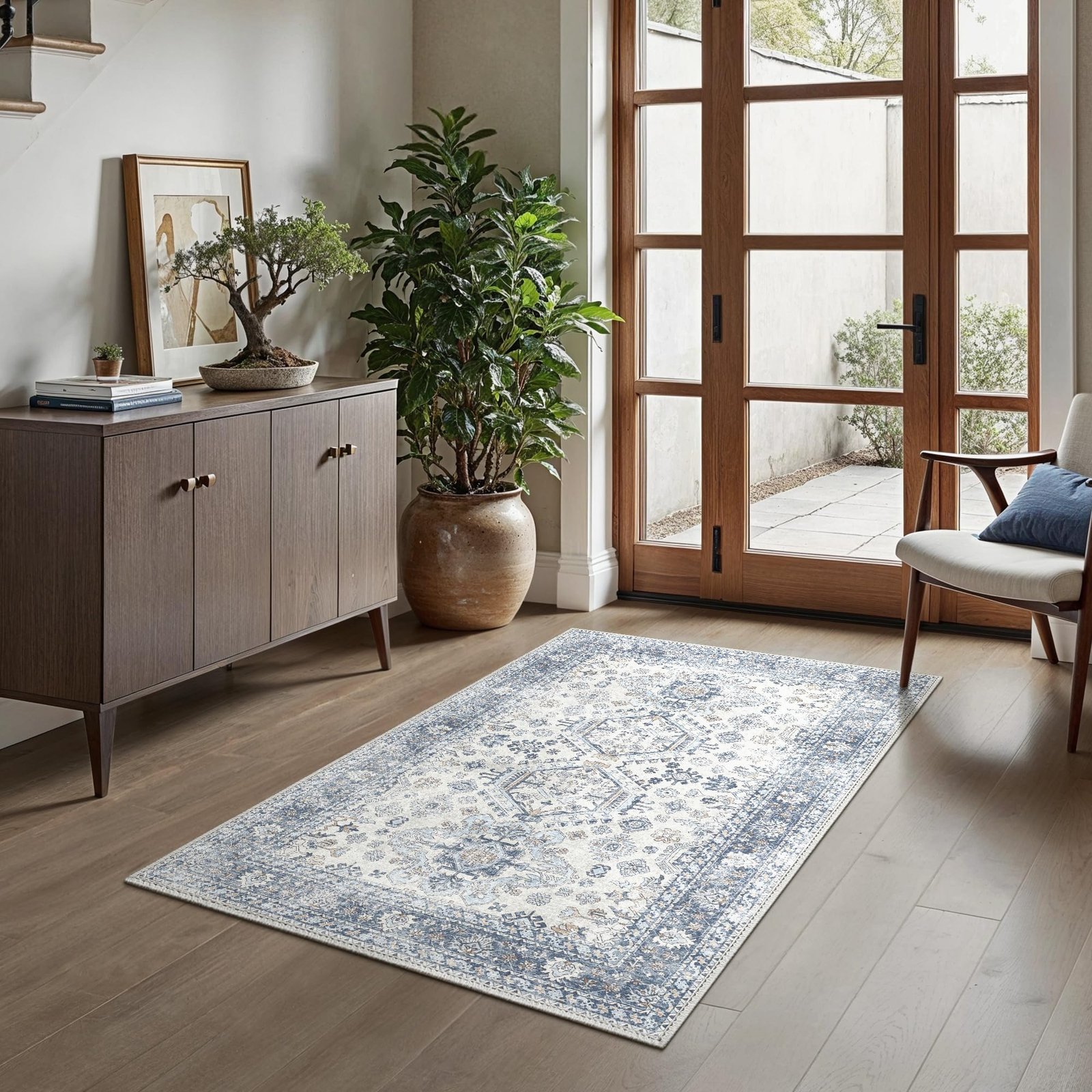 DAIMYO HILLS Washable Runner Rug 2x5, Non Slip Vintage Hallway Runner, Ultra Thin Low Pile Washable Carpet for Kitchen Entryway Bedroom, Brown - Image 318