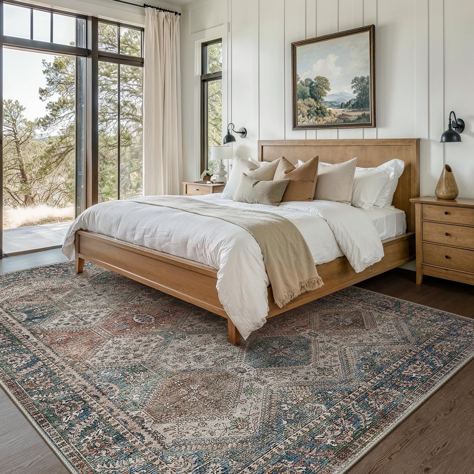 DAIMYO HILLS Washable Runner Rug 2x5, Non Slip Vintage Hallway Runner, Ultra Thin Low Pile Washable Carpet for Kitchen Entryway Bedroom, Brown - Image 49