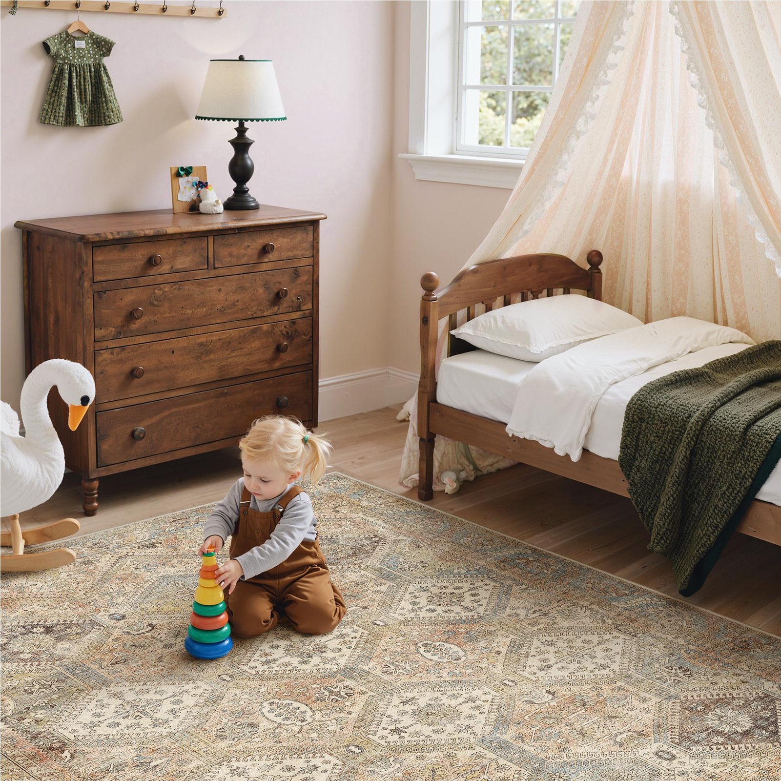 DAIMYO HILLS Washable Runner Rug 2x5, Non Slip Vintage Hallway Runner, Ultra Thin Low Pile Washable Carpet for Kitchen Entryway Bedroom, Brown - Image 90