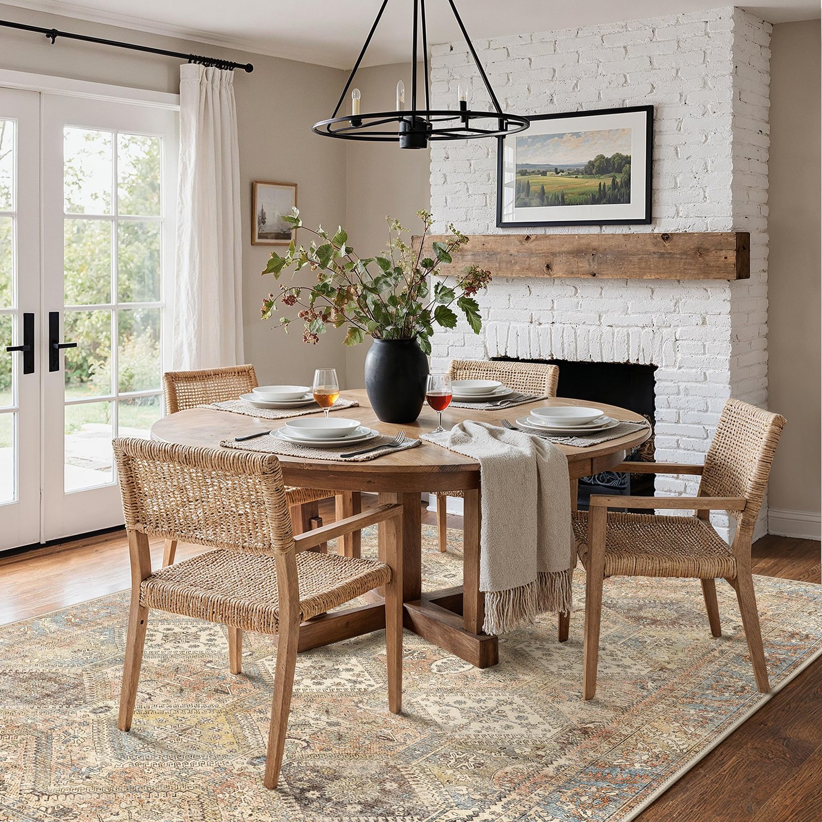 DAIMYO HILLS Washable Runner Rug 2x5, Non Slip Vintage Hallway Runner, Ultra Thin Low Pile Washable Carpet for Kitchen Entryway Bedroom, Brown - Image 85