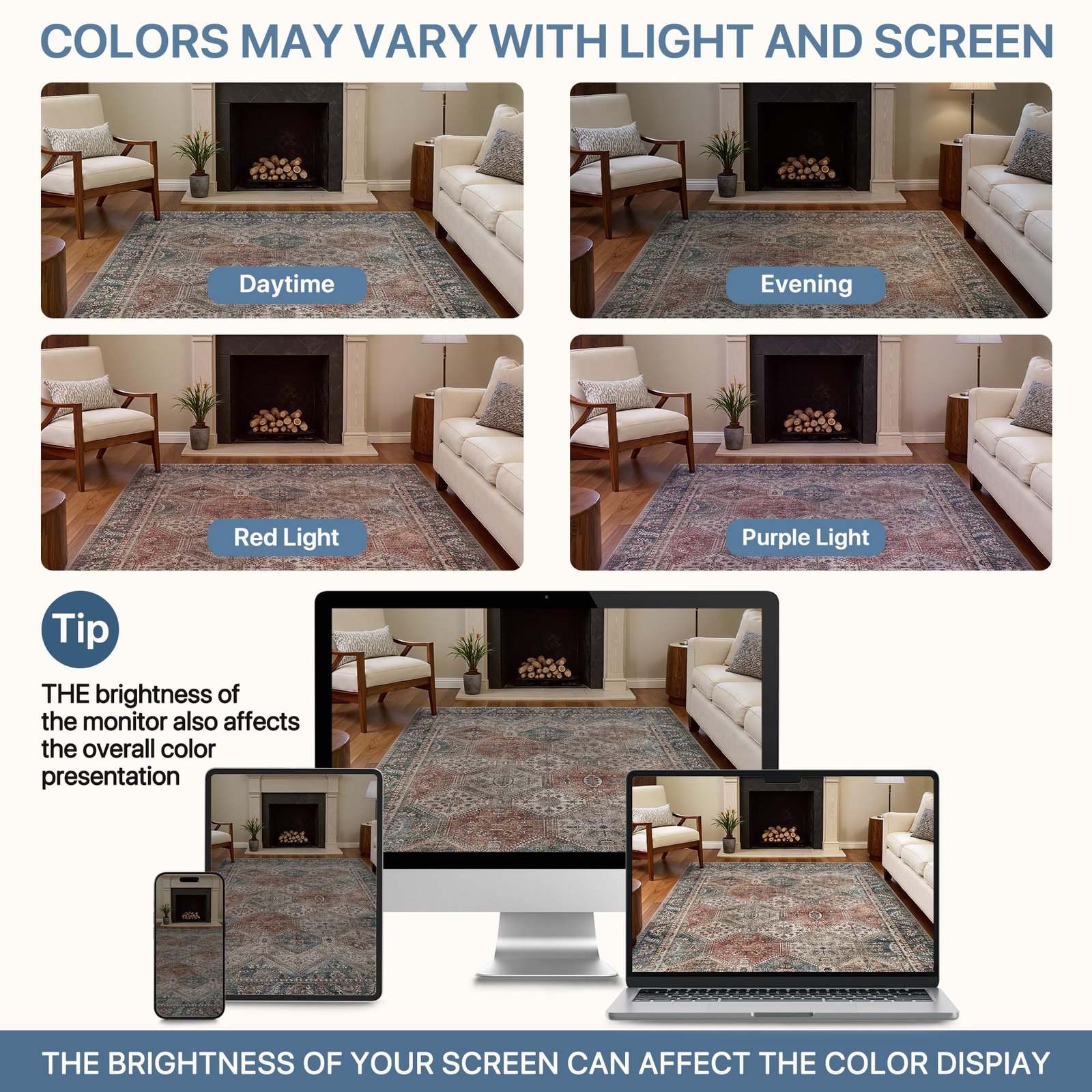 DAIMYO HILLS Washable Runner Rug 2x5, Non Slip Vintage Hallway Runner, Ultra Thin Low Pile Washable Carpet for Kitchen Entryway Bedroom, Brown - Image 53