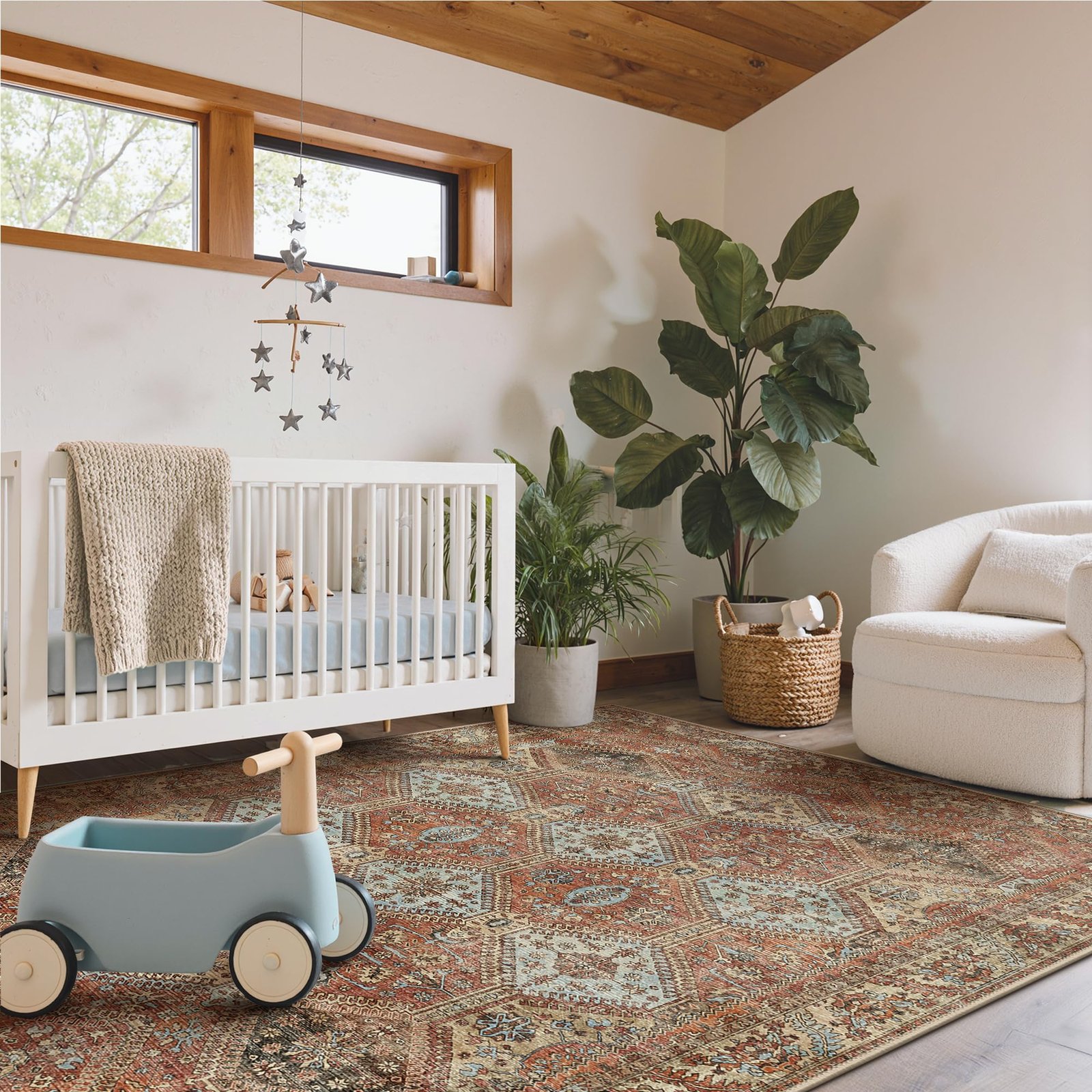 DAIMYO HILLS Washable Runner Rug 2x5, Non Slip Vintage Hallway Runner, Ultra Thin Low Pile Washable Carpet for Kitchen Entryway Bedroom, Brown - Image 172