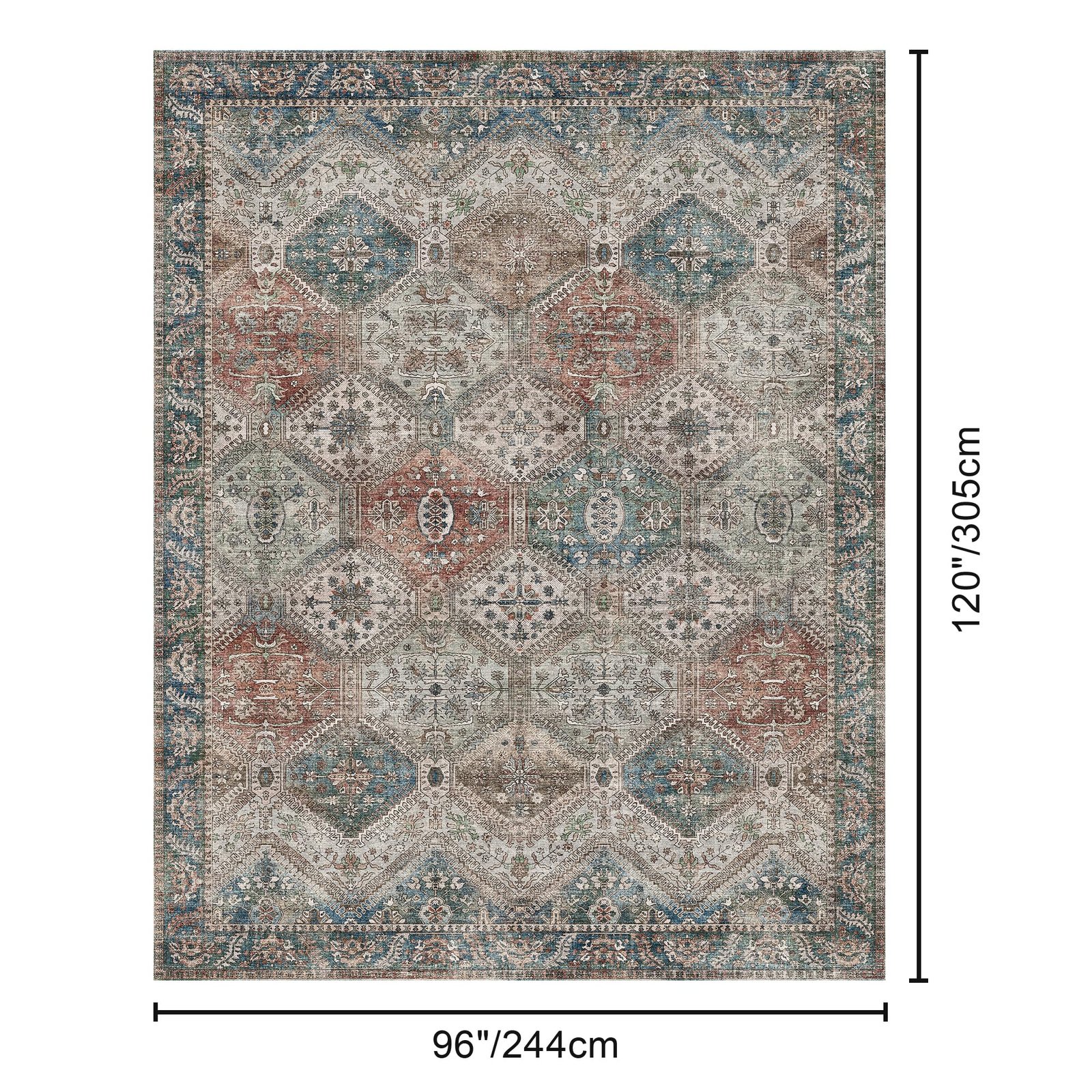 DAIMYO HILLS Washable Runner Rug 2x5, Non Slip Vintage Hallway Runner, Ultra Thin Low Pile Washable Carpet for Kitchen Entryway Bedroom, Brown - Image 48